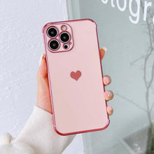 Load image into Gallery viewer, Luxurious Heart Soft Anti-Scratch Full Lens Protection Silicone Girls Shockproof Phone Case for iPhone Phone Case For iPhone 14 13 12 Pro 12Mini Soft Women Elegant Love Heart Shockproof Bumper Phone Case