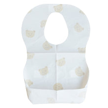 Load image into Gallery viewer, 50-Pack Disposable Bibs for Babies Aged 6 Months to 2 Years Cartoon Bear Feeding Bib for Boy Girl Non-woven Drool Towel