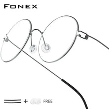 Load image into Gallery viewer, FONEX Screwless Round Eyeglasses – Titanium Alloy Frame for Men & Women