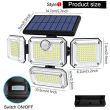 Load image into Gallery viewer, 122/333 LED Solar Motion Sensor Lights – IP65 Waterproof Outdoor Wall Lamp with 3 Modes for Garage, Yard & Corridor