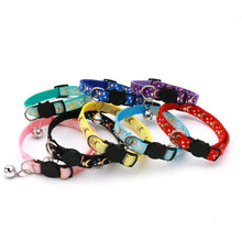 Load image into Gallery viewer, Cat Collar with Bell – Adjustable Star & Moon Pet Necklace