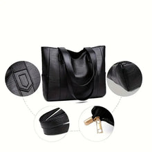 将图片加载到图库查看器,Vintage Large Capacity Tote Bag, Retro Vegan Shoulder Bag, Women's Casual Handbag For Commute