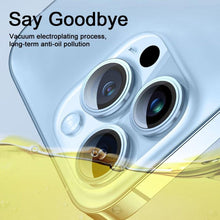 Load image into Gallery viewer, 3D Protective Glass Camera Protector Cover For iPhone 13 Pro Max i Phone 13Pro 13 Mini Rear Lens Metal Ring Protect Camera Lens Case Individual Metal Scratch Resistant HD Clear Case Tempered Glass Camera Case
