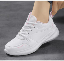 Load image into Gallery viewer, Women Running Shoes PU Leather Lace-up Men Warm Light Walking Sneaker Fitness Sport Flats Comfortable Black Size 35-44 Loafers