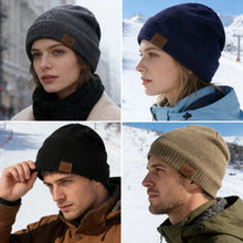 Load image into Gallery viewer, Unisex URGENTMAN Labal Winter Hats Solid Color Knitted Hats For Men And Women Beanie Cap Outdoor Add Fur Lining Warm Sports Hats
