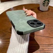 Load image into Gallery viewer, Vintage Green PU Leather Case For iPhone 13 12 11 Pro Max Mini XR XS X 7 8 Plus Luxury Silicon Bumper Shockproof Soft Cover Ultra Thin Slim Leather Case Anti-Scratch Hard Back Cover for iPhone