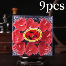 Load image into Gallery viewer, 9pcs Heart-Shaped Scented Tea Candles – Romantic Décor for Valentine's Day, Weddings, and Anniversaries