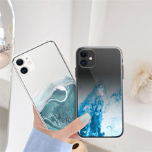 Load image into Gallery viewer, Luxury Marble Transparent Phone Case For iPhone 11 12 Pro XS Max X XR 7 8 Plus Soft Silicone Shockproof Cover Green Marble Design Gold Sparkly Glitter Protective Stylish Slim Thin Cute Case for Phone