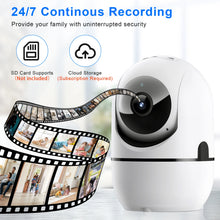 Load image into Gallery viewer, WESECUU Wifi IP Camera 360° Full Coverage PTZ Security Camera 1080P Auto Tracking Wireless Surveillance Night Vision Mini Camera