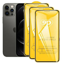 Load image into Gallery viewer, 9D Full Cover Protective Glass For iphone 12 X XS XR 6 6S 7 8 Plus Tempered Film Iphone 14 11 13 Pro Max Screen Protector Glass Shatterproof Protection Easy Install Bubble Free Crystal Clear Protective Film