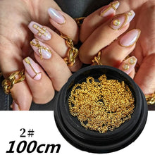 Load image into Gallery viewer, 100/50cm Luxury Crystal Chain Nail Charms - 1.5/2mm Clear & AB Diamond Nail Art Decoration