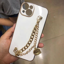 Load image into Gallery viewer, Luxury Glossy Gold Color Metal Coin Bracelet Chain Protective Case Cover For iPhone Soft Case for iPhone 13 12 Pro Max 14 11 pro max X XS XR 7 8 Plus Cover