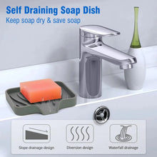 Load image into Gallery viewer, Silicone Drain Soap Dish - Anti-Slip Sink Tray for Kitchen & Bathroom