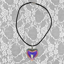 Load image into Gallery viewer, Big Red Glass Heart Pendant Black String Necklace For Women Pink Green Red AB Purple Crystal Stone Lovely Y2K Pendant Jewelry