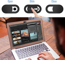 Load image into Gallery viewer, Webcam Cover Shutter Magnet Slider Plastic Camera Cover for iPad Tablet Web Laptop Pc Camera Mobile Phone Lenses Privacy Sticker