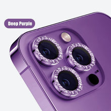 将图片加载到图库查看器,Glitter Diamond Rhinestones Metal Ring Camera Tempered Glass For iPhone 11 12 13 14 Pro Max Mini Plus Lens Protector Full Cover 9H Tempered Glass Camera Lens Protector Metal Single Ring Full Coverage Camera Lens Protector