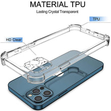 Load image into Gallery viewer, Thick Shockproof Silicone Phone Case For iPhone 14 13 12 11 Pro Max Mini X XS XR 8 7 6 Plus Lens Protection Case Back Cover Super Clear Transparent Hard Back Strong Durable Frame Cases for iPhone