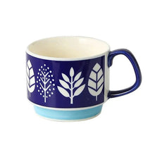 Load image into Gallery viewer, Japanese Flower Coffee Mug Set – Retro Ceramic Cup