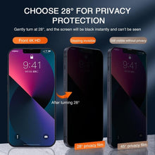 Load image into Gallery viewer, 4PCS Full Cover Privacy Tempered Glass For iPhone 11 12 13 PRO MAX Anti-Spy Screen Protectors For iPhone 14 XS Max XR 7 8 Plus Anti Spy Privacy Screen Protector For iPhone