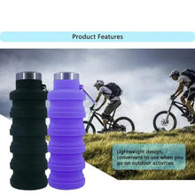 Load image into Gallery viewer, Collapsible Silicone Water Bottle - BPA-Free, Portable & Reusable for Outdoor Adventures