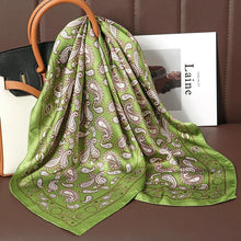 Load image into Gallery viewer, Luxury Satin Silk Square Scarf – Shawl, Hijab & Fashion Wrap 2023