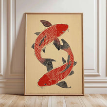Load image into Gallery viewer, Japanese Red Koi Fish Canvas Wall Art Minimalist Poster