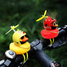 Load image into Gallery viewer, Car Duck With Helmet Broken Wind Pendant Small Yellow Duck Road Bike Motor Helmet Riding Cycling Accessories Without Lights