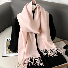 Load image into Gallery viewer, 62-Color Winter Cashmere Scarf – Warm Tassel Pashmina Wrap for Women