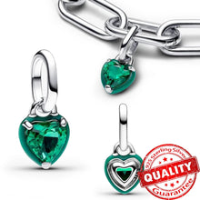 Load image into Gallery viewer, Sparkling Star Mini Dangle Charm - 925 Sterling Silver Green Heart Charm for Me Bracelet, Zircon & Crystal Accent, Customizable Girl Party Jewelry