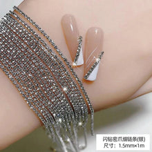 Load image into Gallery viewer, 100/50cm Luxury Crystal Chain Nail Charms - 1.5/2mm Clear & AB Diamond Nail Art Decoration