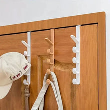 Load image into Gallery viewer, 1pc Bedroom Door Hanger Clothes Hanging Rack Over The Door Plastic Home Storage Organization Hooks, Purse Holder For Bags Rails