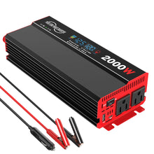 Load image into Gallery viewer, 2000W Pure Sine Wave Power Inverter Transformers DC 12V To AC 120V with USB Type-C LCD Display For Vehicles,RV,Solar Panel,Camp
