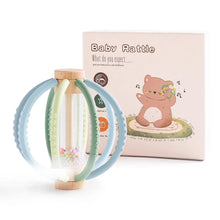 Load image into Gallery viewer, Wooden Rain Drum Baby Rattle Silicone Teether Toy