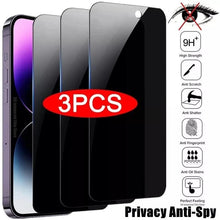 Load image into Gallery viewer, 3PCS Privacy Screen Protector For iPhone 14 PRO MAX Anti-Spy Glass For iPhone 13 12 11 XS Max XR 7 8 Plus SE 2022 Tempered Glass 9H Hardness Tempered Glass Anti Spy Case Friendly Screen Protector