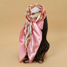 Load image into Gallery viewer, Satin Square Scarf – Elegant 2025 Print Hijab, Shawl & Hair Wrap