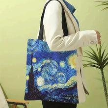 Load image into Gallery viewer, Van Gogh Canvas Bag β Starry Night & Sunflower Oil Painting Handbag