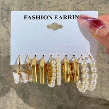 Load image into Gallery viewer, Gold Butterfly & Heart Dangle Earrings Set – Acrylic Drop Jewelry for Women