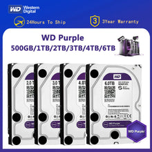 Load image into Gallery viewer, WD Purple 4TB 1TB 2TB 3TB 6TSurveillance Internal Hard Drive Disk 3.5" 64MCache SATA III 6Gb/s HDD HD Harddisk for CCTV DVR NVR