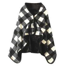 Load image into Gallery viewer, Double-Layer Tartan Plaid Blanket Scarf β Warm Winter Shawl for Women