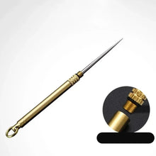 Load image into Gallery viewer, Titanium & Brass Toothpick with Waterproof Bottle Tool