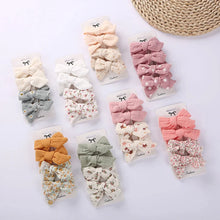 Load image into Gallery viewer, 4Pcs Baby Bows Hair Clips Cotton Linen Hairpins for Girls