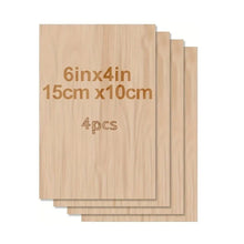 Load image into Gallery viewer, Unfinished Wood Sheets for Crafts - 6x4in/15x10cm (4/8/15 Pcs) | DIY Arts & Projects