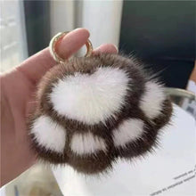 将图片加载到图库查看器,Cat Paw Plush Keychain – Cute Fluffy Faux Fur Pendant for Bags & Keys