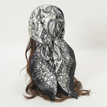 Load image into Gallery viewer, Satin Square Scarf – Elegant 2025 Print Hijab, Shawl & Hair Wrap
