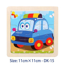 将图片加载到图库查看器,11cm/4.33in Kids Wooden Jigsaw Puzzle Games Cartoon Animal Vehicle Pattern Children Montessori Educational Toys