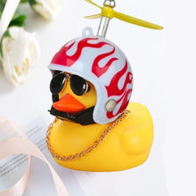 Load image into Gallery viewer, Car Duck With Helmet Broken Wind Pendant Small Yellow Duck Road Bike Motor Helmet Riding Cycling Accessories Without Lights