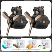 Load image into Gallery viewer, Rotating Airplane Pilot Bear Car Air Freshener - Vent Clip Fragrance Diffuser