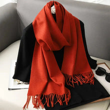 Load image into Gallery viewer, 62-Color Winter Cashmere Scarf – Warm Tassel Pashmina Wrap for Women
