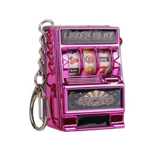 Load image into Gallery viewer, Mini Gambling Slot Machine Key Chains Creative Arcade Pocket Fruit Lucky Jackpot Gadget Antistress Toy Funny Games Keychain Ring