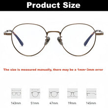 Load image into Gallery viewer, YIMARUILI Luxury Titanium Round Glasses β Retro Wide-Rimmed Frame